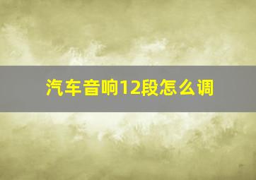 汽车音响12段怎么调