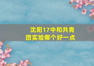 沈阳17中和共青团实验哪个好一点