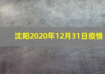 沈阳2020年12月31日疫情