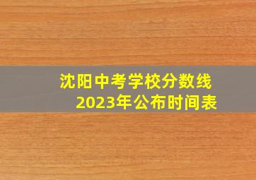 沈阳中考学校分数线2023年公布时间表