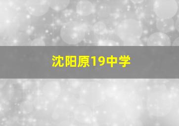 沈阳原19中学