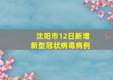 沈阳市12日新增新型冠状病毒病例