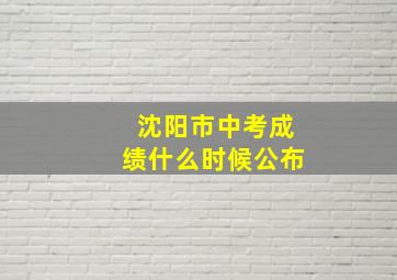 沈阳市中考成绩什么时候公布