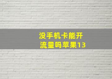 没手机卡能开流量吗苹果13