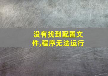 没有找到配置文件,程序无法运行