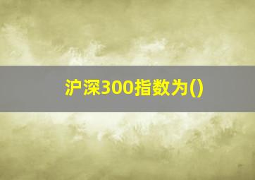 沪深300指数为()