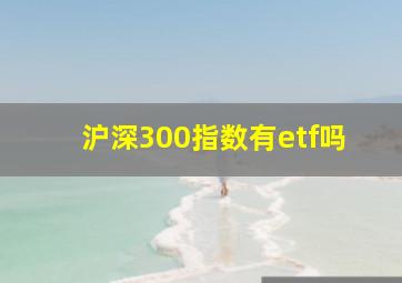 沪深300指数有etf吗