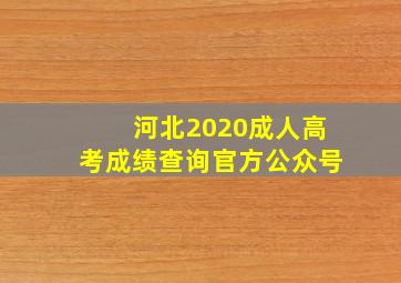 河北2020成人高考成绩查询官方公众号