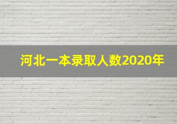 河北一本录取人数2020年