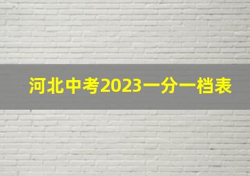 河北中考2023一分一档表