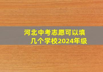 河北中考志愿可以填几个学校2024年级