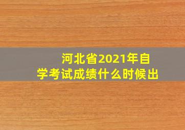 河北省2021年自学考试成绩什么时候出