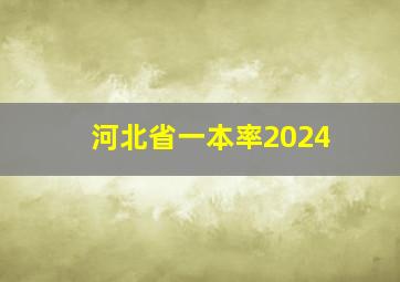 河北省一本率2024