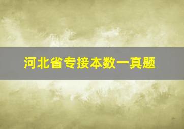 河北省专接本数一真题