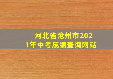 河北省沧州市2021年中考成绩查询网站