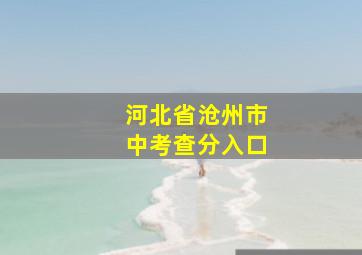 河北省沧州市中考查分入口