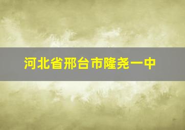 河北省邢台市隆尧一中