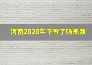 河南2020年下雪了吗视频