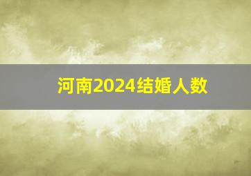 河南2024结婚人数