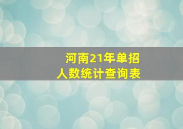 河南21年单招人数统计查询表