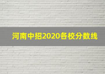 河南中招2020各校分数线