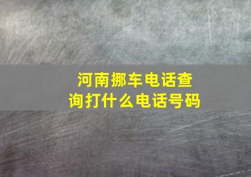 河南挪车电话查询打什么电话号码