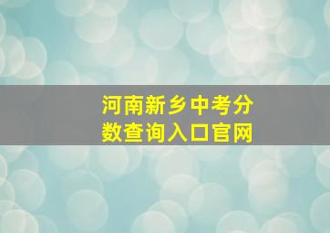 河南新乡中考分数查询入口官网