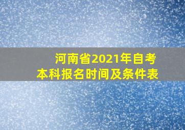 河南省2021年自考本科报名时间及条件表