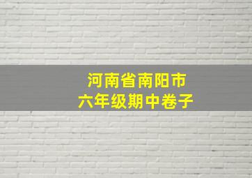 河南省南阳市六年级期中卷子