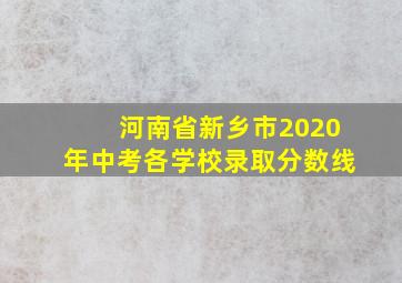 河南省新乡市2020年中考各学校录取分数线