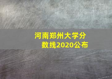 河南郑州大学分数线2020公布