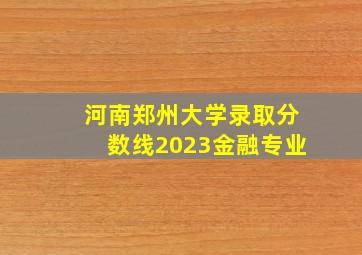 河南郑州大学录取分数线2023金融专业