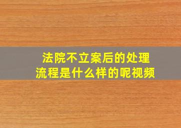 法院不立案后的处理流程是什么样的呢视频