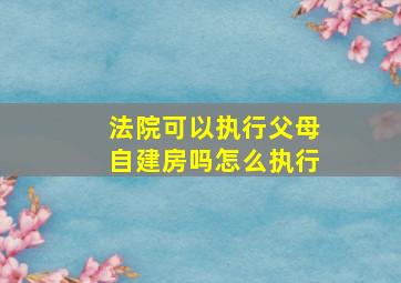 法院可以执行父母自建房吗怎么执行