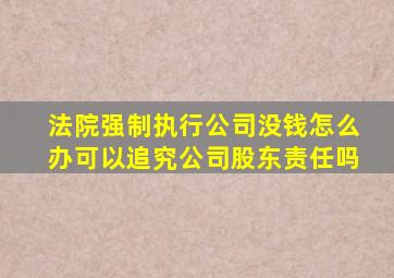 法院强制执行公司没钱怎么办可以追究公司股东责任吗