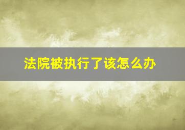 法院被执行了该怎么办