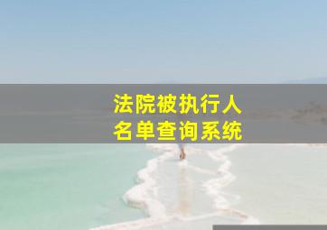 法院被执行人名单查询系统