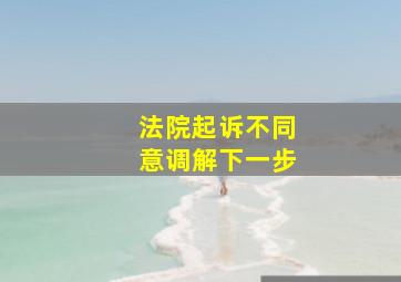 法院起诉不同意调解下一步