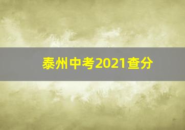 泰州中考2021查分