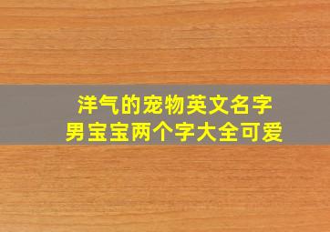 洋气的宠物英文名字男宝宝两个字大全可爱