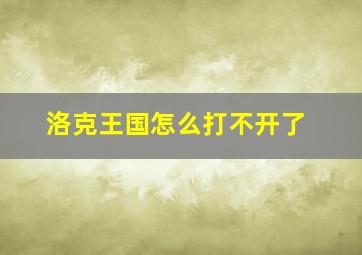 洛克王国怎么打不开了