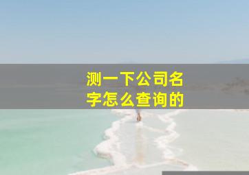 测一下公司名字怎么查询的