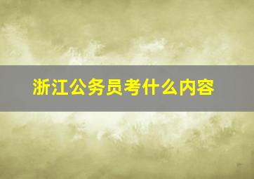 浙江公务员考什么内容