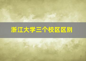 浙江大学三个校区区别