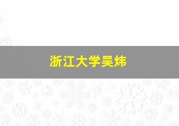 浙江大学吴炜