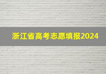 浙江省高考志愿填报2024