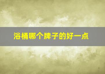 浴桶哪个牌子的好一点