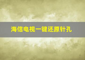 海信电视一键还原针孔