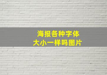 海报各种字体大小一样吗图片