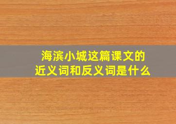 海滨小城这篇课文的近义词和反义词是什么